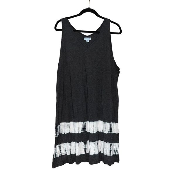 STUDIO 12 Grey Tie-Dye Tank Top Dress Size 2X - Picture 1 of 8